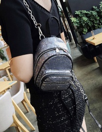 Fashion Silver Color Zipper Decorated Backpack