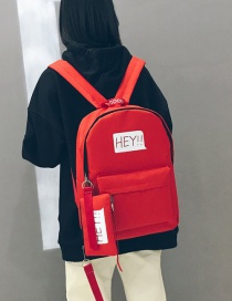 Fashion Red Letter Pattern Decorated Backpack (2 Pcs )