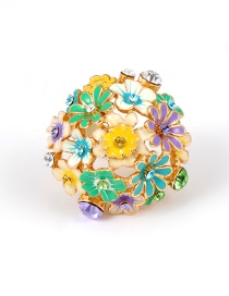Fashion Blue Flowers Shape Design Simple Ring