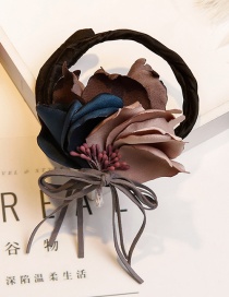 Lovely Coffee+blue Tassel&flower Decorated Hair Curler
