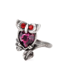 Fashion Purple Owl Shape Decorated Ring