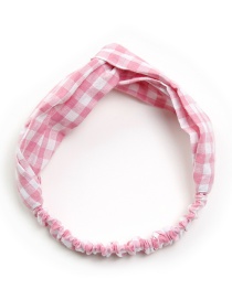 Lovely Pink Grid Pattern Decorated Children's Hair Band