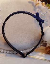 Lovely Navy Crown&bowknot Decorated Hair Hoop