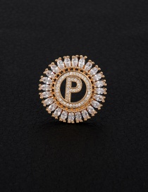 Fashion Gold Color Letter P Decorated Hollow Out Pendant(without Chain)