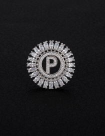 Fashion Silver Color Letter P Decorated Pure Color Pendant(without Chain)