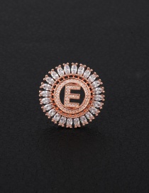 Fashion Rose Gold Letter E Decorated Round Shape Pendant(without Chain)