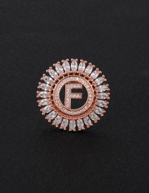 Fashion Rose Gold Letter F Decorated Round Shape Pendant(without Chain)