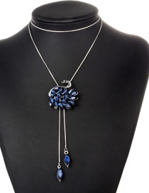 Fashion Navy Swan Pendant Decorated Necklace