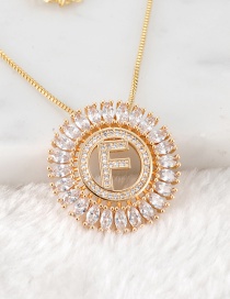 Fashion Gold Color F Letter Shape Decorated Necklace