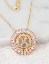 Fashion Gold Color X Letter Shape Decorated Necklace