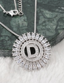 Fashion Silver Color D Letter Shape Decorated Necklace