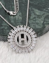 Fashion Silver Color H Letter Shape Decorated Necklace