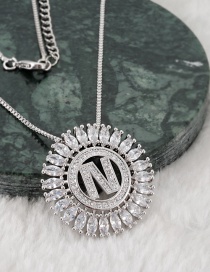 Fashion Silver Color N Letter Shape Decorated Necklace
