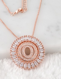 Fashion Rose Gold O Letter Shape Decorated Necklace