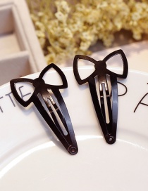 Fashion Black Bowknot Shape Decorated Hair Clip(2pcs)