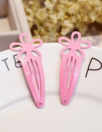 Fashion Pink Flower Shape Decorated Hair Clip(2pcs)