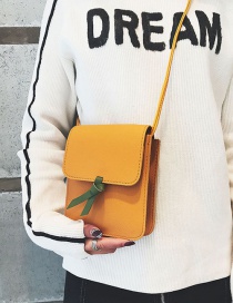 Fashion Yellow Square Shape Decorated Bag