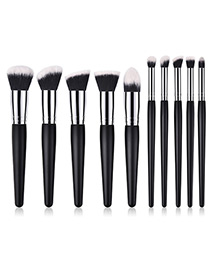 Fashion Black Pure Color Decorated Makeup Brush (4 Pcs )