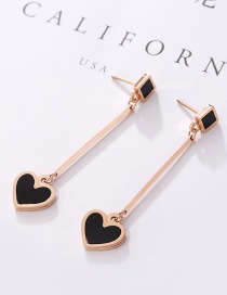 Fashion Gold Color+black Heart Shape Decorated Earrings