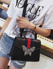 Fashion Black Butterfly Shape Decorated Shoulder Bag