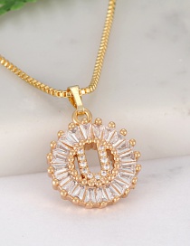Fashion Gold Color Letter U Shape Decorated Necklace