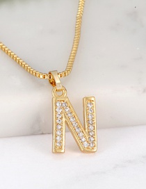 Fashion Gold Color Letter N Shape Decorated Necklace