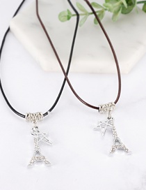 Fashion Black+coffee Star&tower Shape Decorated Necklace( 2 Pcs )