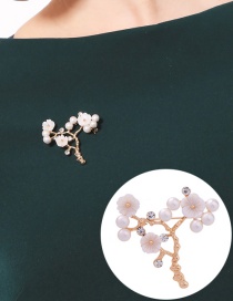 Fashion White Flower Shape Decorated Brooch