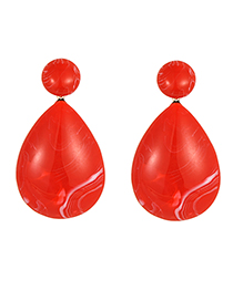Fashion Red Water Drop Shape Design Earrings