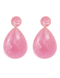Fashion Pink Water Drop Shape Design Earrings