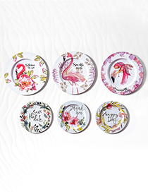 Fashion Pink+white Flamingos Pattern Decorated Ornament Tray