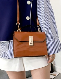 Fashion Light Brown Buckle Decorated Shoulder Bag