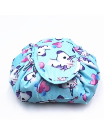 Fashion Light Blue Unicorn&heart Pattern Decorated Storage Bag
