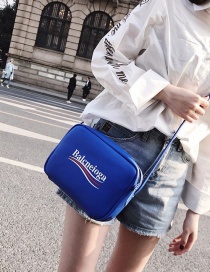 Fashion Sapphire Blue Lettern Pattern Decorated Shoulder Bag ( Big Size )