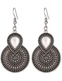 Fashion Silver Color Round Shape Decorated Simple Earrings