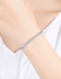 Fashion Silver Color Pure Color Desig Double Layer Bracelet