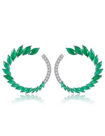 Fashion Green Leaf Shape Design Pure Color Earrings