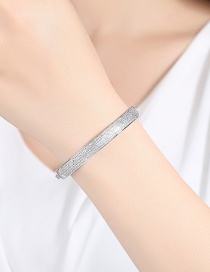 Fashion Silver Color Multi-layer Diamond Design Pure Color Bracelet