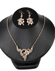 Fashion Yellow Pearls&diamond Decorated Jewelry Sets