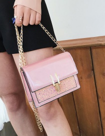 Fashion Pink Sequins Decorated Square Shape Bag