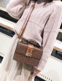 Fashion Khaki Sequins Decorated Square Shape Bag