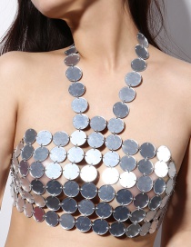 Fashion Silver Color Round Shape Design Pure Color Chest Chain