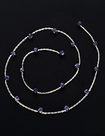 Lovely Purple Round Shape Diamond Decorated Hair Accessory(1pc)