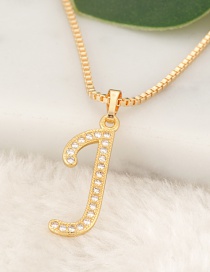Fashion Gold Color Letter J Pendant Decorated Necklace