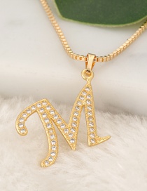 Fashion Gold Color Letter M Pendant Decorated Necklace