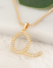 Fashion Gold Color Letter Q Pendant Decorated Necklace