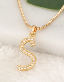 Fashion Gold Color Letter S Pendant Decorated Necklace