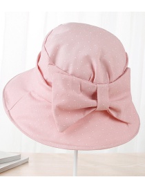Fashion Pink Bowknot Shape Decorated Dots Pattern Hat