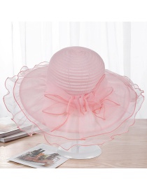 Fashion Pink Flower Shape Decorated Pure Color Hat