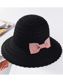 Fashion Black Bowknot Shape Decorated Hollow Out Hat